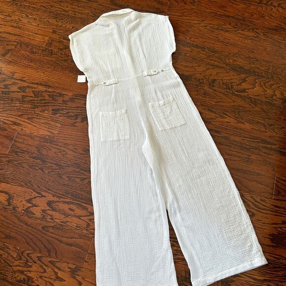 L*Space Stacie Wide Leg Button Front Cotton Utility Jumpsuit Size XL NWT - Picture 2 of 11